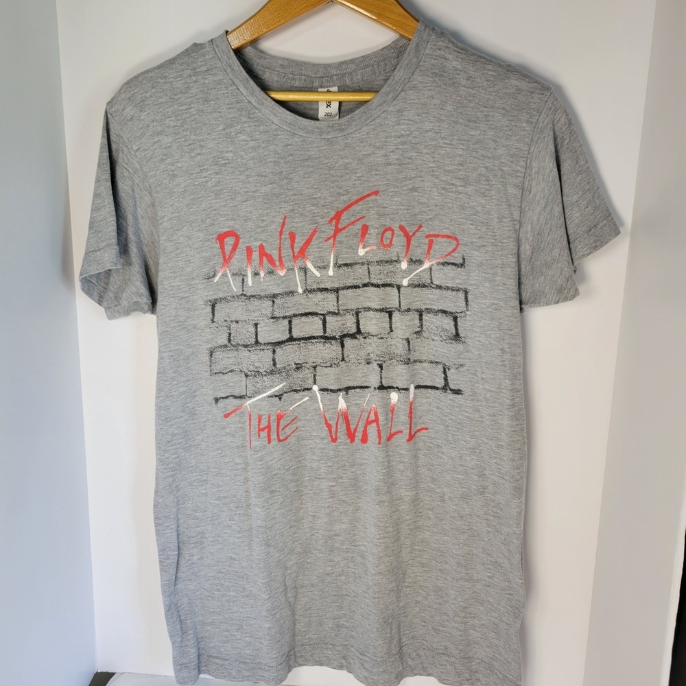 Pink Floyd The Wall Graphic T-Shirt Mens Medium Gray Rock Band Tee Short Sleeve
